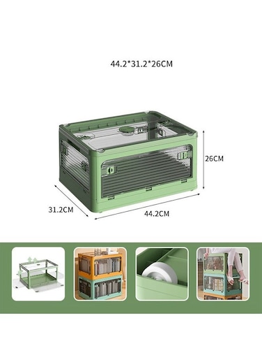 Versatile Foldable Transparent Storage Box for Books and Household Items 44.2 X 26 cm