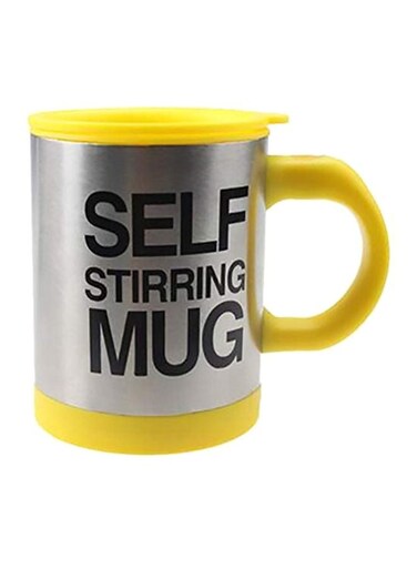 Stirring Coffee Mug Yellow/Black/Silver
