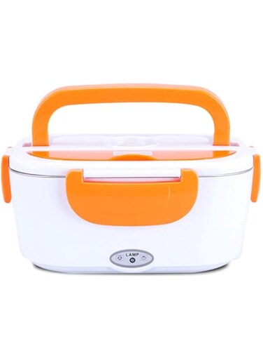 Dubai Gallery Portable Electric Lunch Box White/Orange 24.5X11X11Cm AMZ-N44173482A
