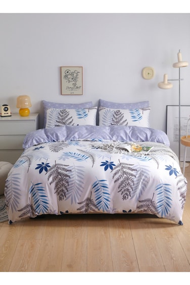 Home Queen Size Bedding set without Filler, Reversible Duvet Cover Set, with a Lovely Leaf Design.