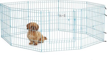 MidWest Blue Exercise Pen with Door 24