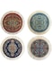Inusitus Carpet Coasters, Set of 4 Turkish Rug Style Table Drink mats, Absorbent Kitchen and Dining Accessories, Spill &amp; drip Protection, Round