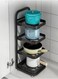 4-Layer Multifunctional Kitchen Food Storage Shelf Foldable Side Dishes Tray Organizer Rack Countertop Storage Organizer for Pots Griddles 26x27x52 cm
