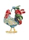 DLXK Hand Painted Enamel Rooster Trinket Box, Unique Home Decor Figurine Keepsake Collectible, Personalized Elegant Handmade Ornament (Rooster-Blue)