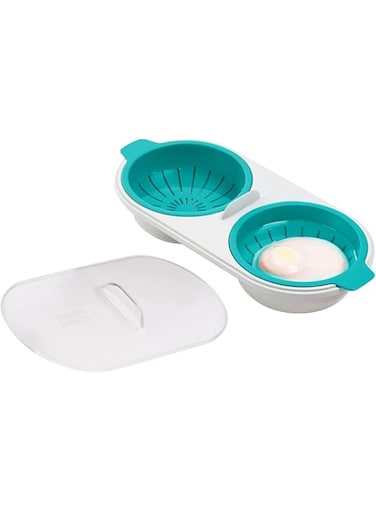 Azonee Egg Steamer, Egg Poachers, Egg Poacher Cups, Food Grade PP Material Safe and Secure Time Saving and Labor Saving, Multi-Function, for Kitchen Home Ovens Poached Eggs,Blue