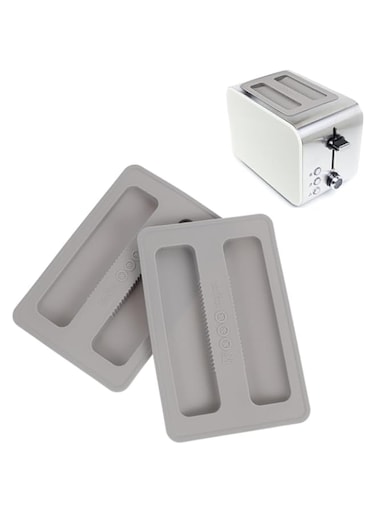 Azonee 2Pcs Silicone Toaster Lid, Toaster Dirt Cover Toaster Appliance Top Cover, Toaster Protector Bread Maker Cover for Bread Machine, Sandwich Machine Part Accessories (Grey)
