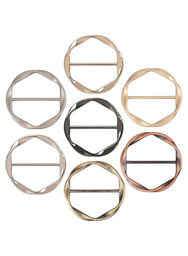 NOSKIN 7 PCS Scarf Ring Clip Metal,T-Shirt Clip Scarf Clip Tie Clip Metal Round Clip Clothes Ring Set Available in 7 Colors