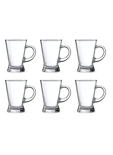 Glass Coffee and Tea Mug, 175ml, Crystal Clear, Heat-Resistant 6pcs set