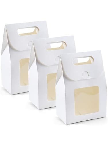 Bakery Bags Boxes with Window 25 PCS Small Kraft Paper Loaf Bread Bags Bread Packaging Storage Bags for homemade bread Cookie Bags Coffee Bags Treat Bags(6" x 4" x 2.4")