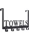 Over The Door Hooks, Towel Holder for Bathroom, Door Mount Towel Rack Towel Hooks for Bedroom Kitchen Pool Beach Towels Bathrobe Wall Mount Hang on The Door Cabinet Cupboard Metal Sandblasted (Black)