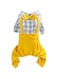 Dog Shirt Clothes Plaid Shirt Bow Tie 4 Legs Casual Shirt Overall Cool Summer Spring Autumn Vest for Small Dog Puppy Cat (Yellow, 2XL)