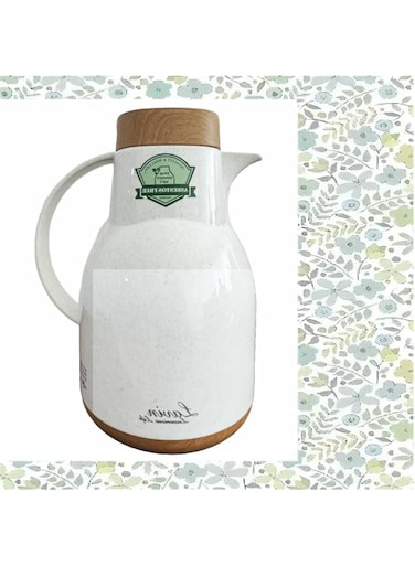 Elegant Glass Insulated Carafe - 1.0L Double-Wall Vacuum Thermos for Hot &amp; Cold Drinks, Asbestos-Free