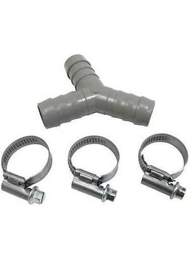 Washing Machine Dishwasher Drain Hose Y Piece Joiner Connector Splitter Kit 17mm