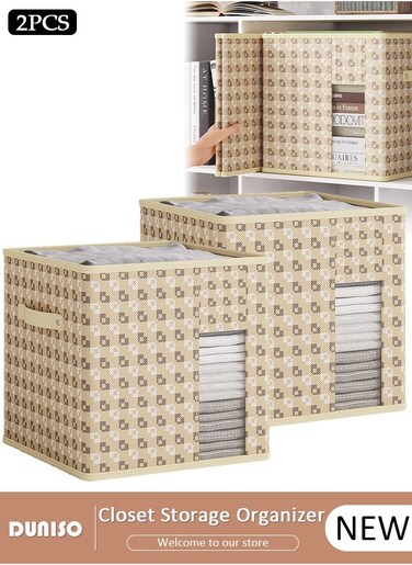 2pcs QUALITY MATERIAL: These Storage Box is made of high quality fabrics durable material, safety, eco-friendly, no intolerable or other pungent odor, it has been tested for long time using.
