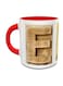 Alphabet E Design 244 Mug Brown/Red/White