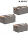 3 Pieces Storage Bins Steel Frame Style Clothing Storage Box, Household Wardrobe Layered Clothing Basket,Cotton Linen Fabric Folding and Organizing Box for Organizing Clothes,Toys,Books