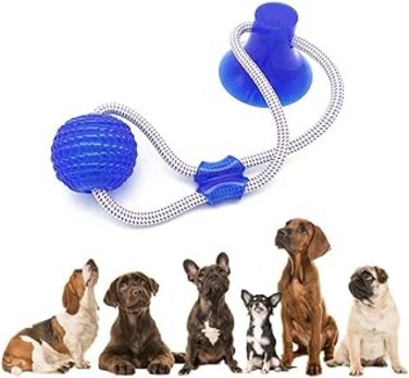 Womdee Dog Bite Toy, Multifunction Pet Molar Bite Toy, Durable Dog Tug Rope Ball Toy With Suction Cup - Tugging, Pulling, Chewing, Playing, Adult Dogs And Puppies