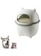 KASTWAVE Mini Ninja Desktop Flip Trash Can, Cute Small Waste Basket with Lid - for Bathrooms, Kitchens, Offices, Dressing Tables, Green