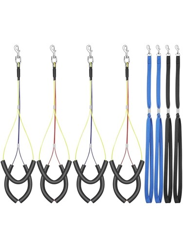 8 Pcs No Sit Haunch Holder Pet Dog Grooming Loop Adjustable Dog Grooming Harness Stainless Steel Hardware Nylon Adjustable Loop Noose Dog Grooming Restraint Supplies for Pet Bathing and Grooming