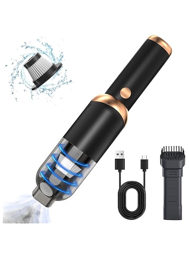Portable Mini Car Vacuum Cleaner, Cordless Handheld Car Vacuum Cleaner, 13000Pa Super Suction with Lighted Washable Filter, Cordless Rechargeable Dust Vacuum Cleaner for Car, Home and Office