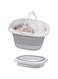 BPA Laundry Hamper with Collapsible Handled,Plastic Laundry Basket Foldable Pop-Up Storage Oval tub space saving Organizer for washing Clothes and Home store Closet Bathroom,toy storage bin 30L &ndash; GREY