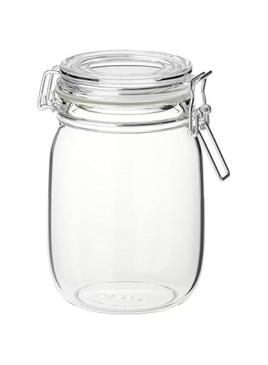 Jar With Lid, Clear Glass1 L