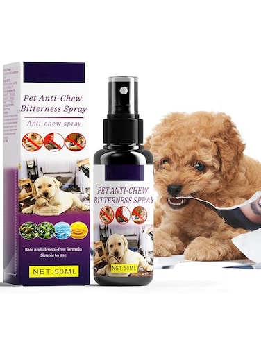 Bitter Apple Spray for Dogs to Stop Chewing, Nature &amp; Safe No Chew Spray for Dogs, 50Ml Effective Anti Chew Spray for Dogs, Dog Deterrent Spray to Stop Dogs from Chewing Furniture