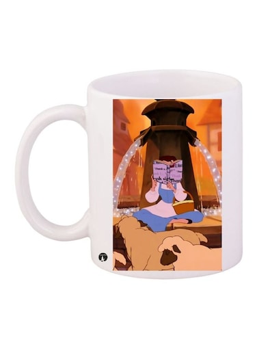 Cartoon Character Printed Coffee Mug White/Brown/Orange