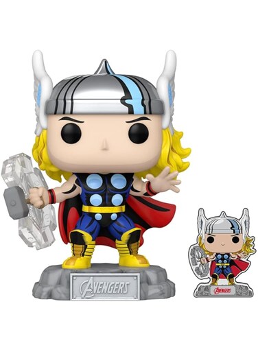 Funko Pop! Marvel: A60- Comic Thor With Enamel Pin - Marvel Comics - Amazon Exclusive - Collectable Vinyl Figure - Gift Idea - Official Merchandise - Toys for Kids &amp; Adults - Comic Books Fans