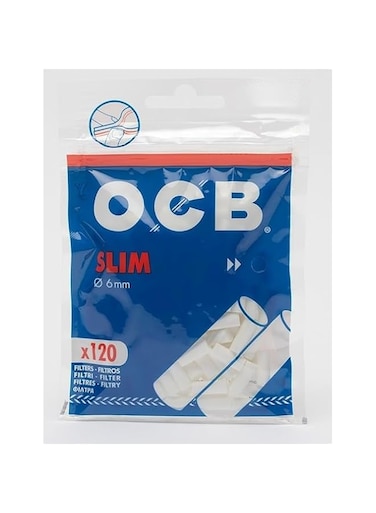 Harbour Delights - OCB Slim 6 mm 10 x Bags Of 120 Filters, Diameter Practical, Resealable Bags, 10 Each Box