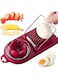 2-in-1 Egg Slicer for Hard Boiled Eggs, Multipurpose Boiled Egg Cutter Strawberry Slicer for Food Vegetable Fruit, Stainless Steel Wire with 2 Slicing Styles (Purplish red)