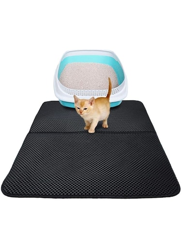 SKEIDO Cat Litter Pad Double-Layer Cat Litter Mat Trapper Pad Pet Rug EVA Mat Anti Splash Mat 46X60cm-H