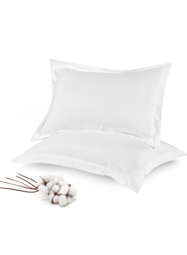 Zen Pure Egyptian Cotton Standard Pillow Cases 50x75cm Ultra Soft 800 Thread Count Luxurious 100% Long Staple Cotton Sateen Weave 2 PC Pillowcase Cover