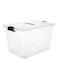 80L Clear Storage Boxes with Lockable Lid &amp; Wheels,Transparent Plastic Organizers for Clothes, Toys, Tools, Office Supplies, Medicines &amp; Crafts