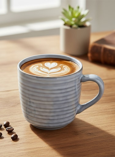Art Tia Collection 420ml Stoneware Mug - Blue Large &amp; Durable Coffee Cup