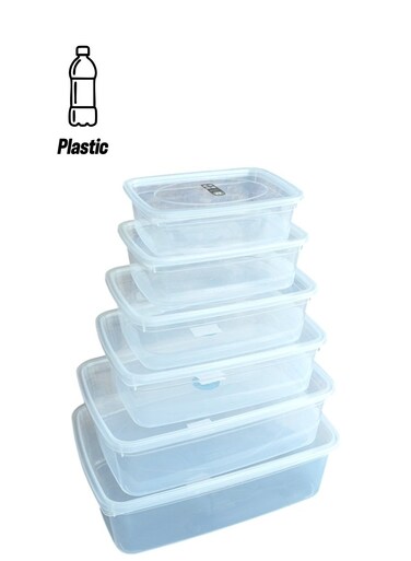 storage container with lid, 10,8,5,3.5,2.5,1 - Liter, stackable square storage set
