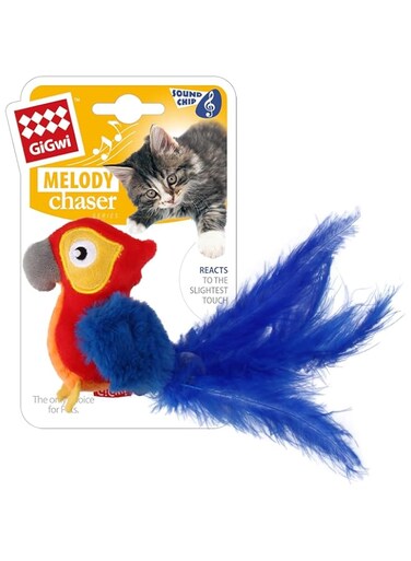Gigwi Red Parrot Melody Chaser, Multi-Colour, 7380