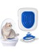 Beauenty Cat Toilet Training Kit,Toilet Training for Cats,Cat Toilet Training System, Professional Kitty Toilet Trainer Urinal Seat with Groove Design Tray (Blue)