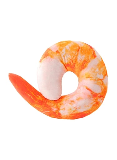 U Shaped Neck Pillow Cotton Orange/White