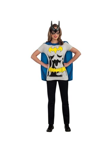 Rubie's DC Comics Batgirl T-Shirt with Cape and Mask, Black, XL