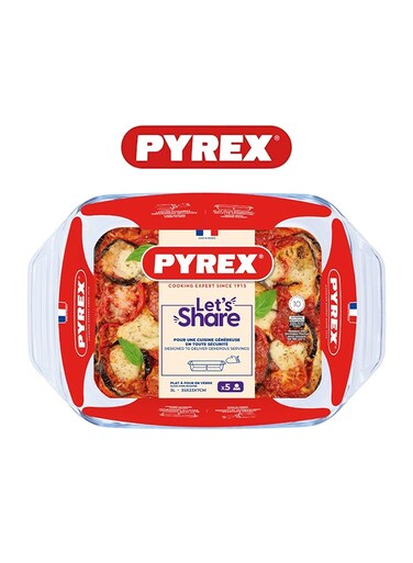 Pyrex Irresistible Rectangular Roaster 2.9L - Versatile Borosilicate Glass Kitchen Essential Clear