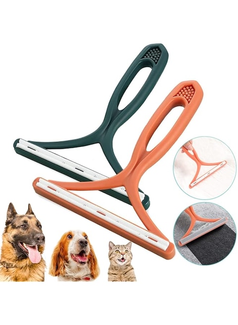 MAKINGTEC 2-Piece Manual Trimmer and Coat Scraper, Portable Lint Remover for Garments, Knits, and Jackets, Say Goodbye to Lint (Orange and Green)