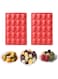 HYCSC 20 Cavity Madeleine Pan, 2Pcs Nonstick Silicone Madeleine Molds, Shell Shape Baking Cake Mold Pan (20 Cavity Red)