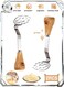 2 PCS Potato Masher, Wooden Stainless Steel Potato Masher, Long Handle Cute Bear Paw-Shape Garlic Puree Potato Press Tool