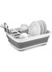 Dubai Gallery Collapsible Dish Rack Drainer With Cutlery Holder Grey