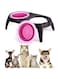 Collapsible Outdoor Travel Silicone Dog Cat Feeder Double Bowl with Non Slip Stand for Small Dogs Cats, Pink