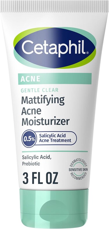 Cetaphil Face Moisturizer, Gentle Clear Mattifying Acne Moisturizer With 0.5% Salicylic Acid, Hydrates And Treats Sensitive Acne Prone Skin, Skin Care For Sensitive Skin, 3oz, 3 Fl Oz (Pack of 1)