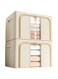 2-Piece Set 66L Oxford Cloth Storage Box, with A Foldable and Stackable Metal Frame and Transparent Windows, Suitable for Storing Clothing, Blankets, Bedding Items.