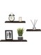HALAMODO Floating Shelves Walnut Wood Wall Shelf Set of 3 Modern Wall Mounted Shelves with Invisible Brackets Display Trophy Photo Frames Plants Home Decor Living Room Bedroom Bathroom