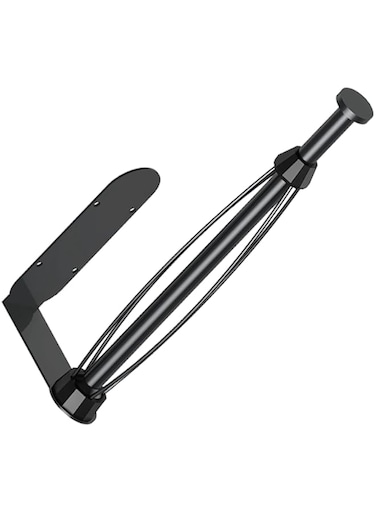 Duomama Black One-Handed Tearable Paper Towel Holder - Wall Mount or Under Cabinet Adhesive and Drilling Kitchen/Toilet Dispenser